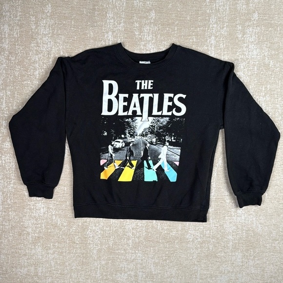 The Beatles Other - TheBeatles Junior X-Large15-17 Black Sweatshirt Abbey Road Crosswalk Apple Corps
